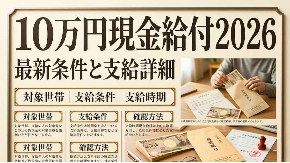 2026年最新 日本の現金給付制度更新と受給資格・支給額ガイド
